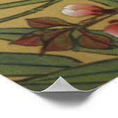 Vintages Kirschblühen asiatische japanische Blume Poster (Ecke)