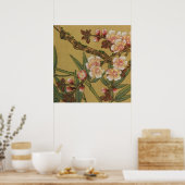 Vintages Kirschblühen asiatische japanische Blume Poster (Küche)