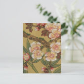 Vintages Kirschblühen asiatische japanische Blume Postkarte (Stehend Vorderseite)