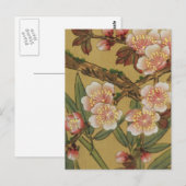 Vintages Kirschblühen asiatische japanische Blume Postkarte (Vorne/Hinten)