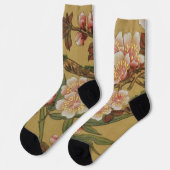 Vintages Kirschblühen asiatische japanische Blume Socken (Linkes Detail)