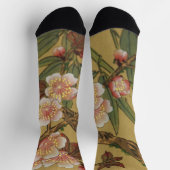 Vintages Kirschblühen asiatische japanische Blume Socken (Oben)