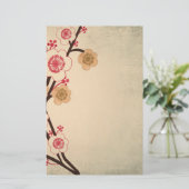 Vintages Kirschblüten-Baum Briefpapier (Stehend Vorderseite)