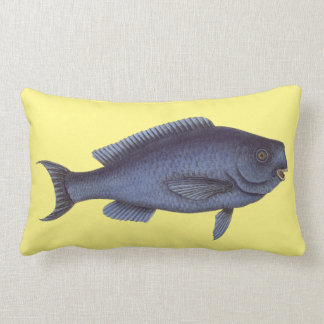 Vintages Kissen der blauen antiken Fische