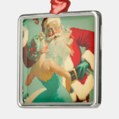 Vintages "Kissing Santa Claus" Ornament Aus Metall (Links)