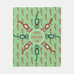 Vintages Kit Kat Weihnachtsgold Fleece Blanket