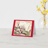 Vintages Kitchen auf Klavier Weihnachtskarte Karte (Gelbe Blume)