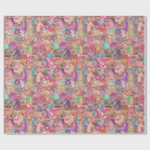 Vintages Kitsch Collage Packing oder DecoPage Papi Geschenkpapier (Flach)