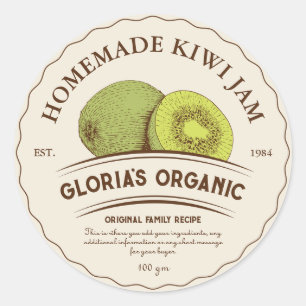 Vintages Kiwi-Fruchtkonfitel, benutzerdefiniertes  Runder Aufkleber