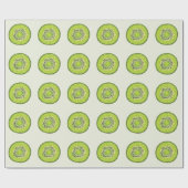 Vintages Kiwi-Slice-Muster. Geschenkpapier (Flach)
