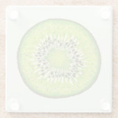 Vintages Kiwi-Slice-Muster. Glasuntersetzer (Rückseite)