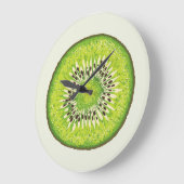 Vintages Kiwi-Slice-Muster. Große Wanduhr (Winkel)
