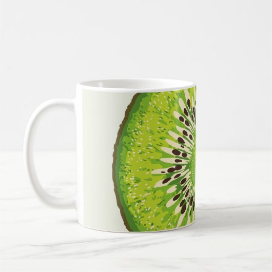 Vintages Kiwi-Slice-Muster. Kaffeetasse (Links)
