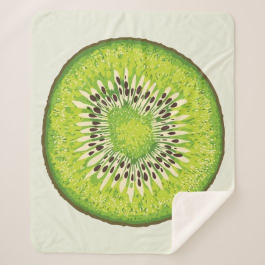 Vintages Kiwi-Slice-Muster. Sherpadecke (Vorderseite)