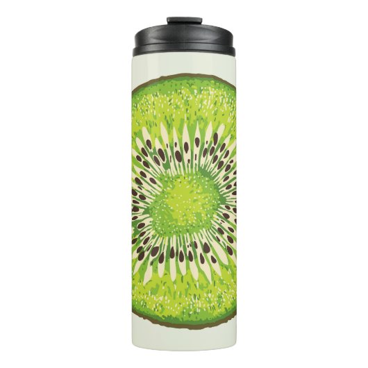 Vintages Kiwi-Slice-Muster. Thermosbecher (Vorderseite)