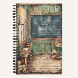 Vintages Klassenzimmer 5,5" x 8,5" SpiralNotebook Notizblock