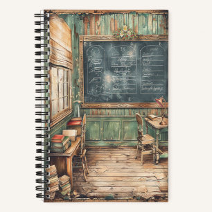 Vintages Klassenzimmer 5,5" x 8,5" SpiralNotebook Notizblock