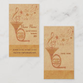 Vintages klassische Musik-französisches Horn - DJ Visitenkarte (Vorne/Hinten)