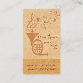 Vintages klassische Musik-französisches Horn - DJ Visitenkarte