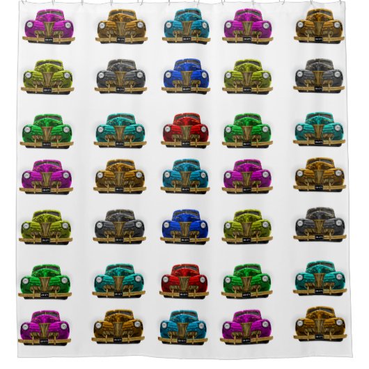 Vintages klassisches Auto Duschvorhang (Vorderseite)