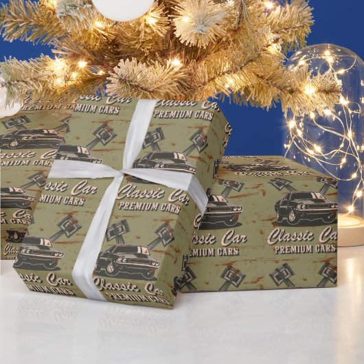 Vintages klassisches Auto Geschenkpapier (Feiertage)