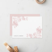 Vintages, klassisches Blütenrosa Mitteilungskarte (Vorderseite/Rückseite Beispiel)