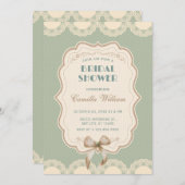 Vintages klassisches Brautparty in Pastell grün Einladung (Vorne/Hinten)