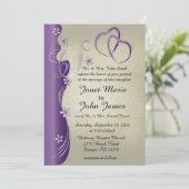 Vintages, klassisches Curvy-Design | Amethyst Lila Einladung (Stehend Vorderseite)