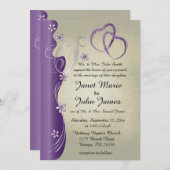 Vintages, klassisches Curvy-Design | Amethyst Lila Einladung (Vorne/Hinten)