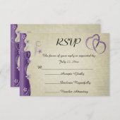 Vintages, klassisches Curvy-Design | Amethyst Lila RSVP Karte (Vorne/Hinten)
