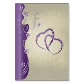 Vintages, klassisches Curvy-Design | Amethyst Lila Tischnummer (Rückseite)