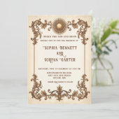 Vintages klassisches Elegantes Hochzeitsempfang Einladung (Stehend Vorderseite)
