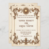 Vintages klassisches Elegantes Hochzeitsempfang Einladung (Vorne/Hinten)