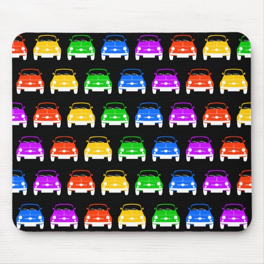 Vintages klassisches Fiat 500 Rainbow Mouse-Pad Mousepad (Vorne)