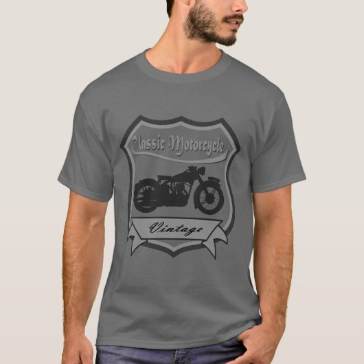 Vintages klassisches Motorrad T-Shirt (Vorderseite)