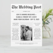 Vintages klassisches Retro-Hochzeitungs-Foto Save The Date (Stehend Vorderseite)