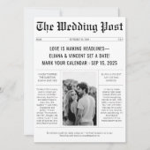 Vintages klassisches Retro-Hochzeitungs-Foto Save The Date (Vorderseite)