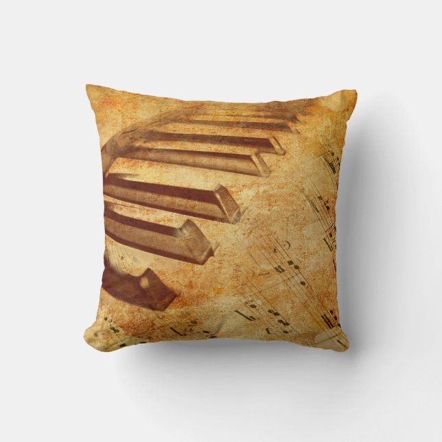 Vintages Klavier befestigt dekoratives Kissen (Vorderseite)