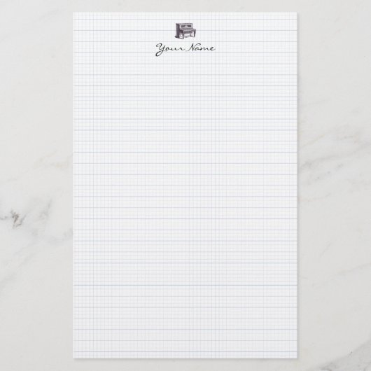 Vintages Klavier Briefpapier (Vorderseite)
