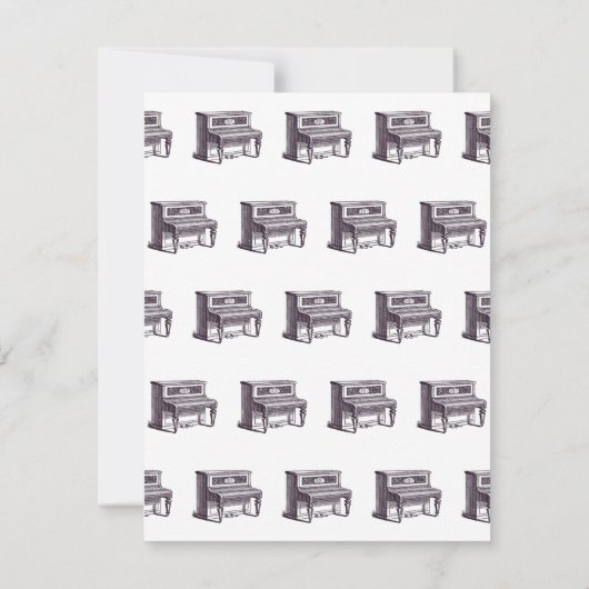 Vintages Klavier Einladung (Rückseite)