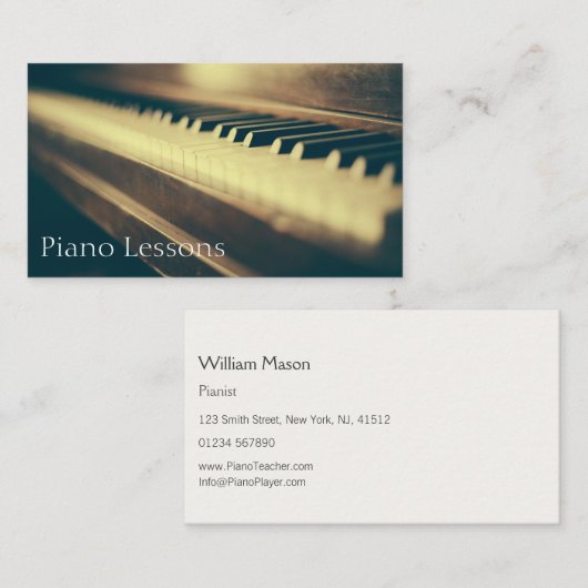 Vintages Klavier / Klavierfoto - Visitenkarte (Vorne/Hinten)