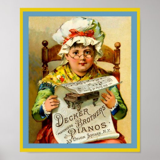Vintages Klavier und Decker Brüder Pianos 1880 Poster (Vorne)