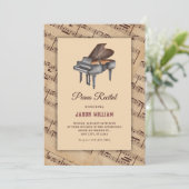 Vintages Klavierkonzert Einladung (Stehend Vorderseite)