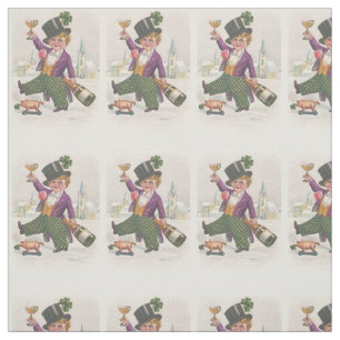 Vintages Kleeblatt Champagne St. Patricks Tages Stoff