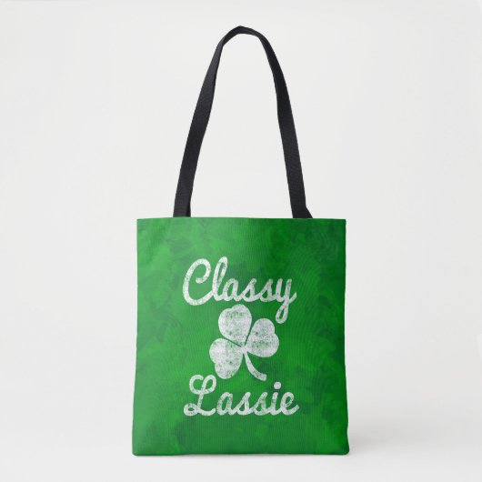 Vintages Kleeblatt Classy Lassie St Patricks Day Tasche (Vorderseite)