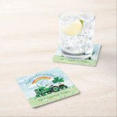 Vintages Kleeblatt für grüne Zugmaschine Familienn Rechteckiger Pappuntersetzer (Vor Ort)