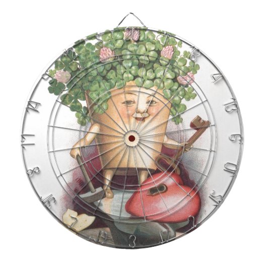 Vintages Kleeblatt Herz und St. Patrick's Day Dartscheibe (vorne)