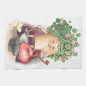 Vintages Kleeblatt Herz und St. Patrick's Day Handtuch (Horizontal)