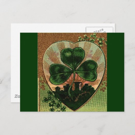 Vintages Kleeblatt Postkarte (Vorne/Hinten)