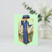 Vintages Kleid Postkarte (Stehend Vorderseite)